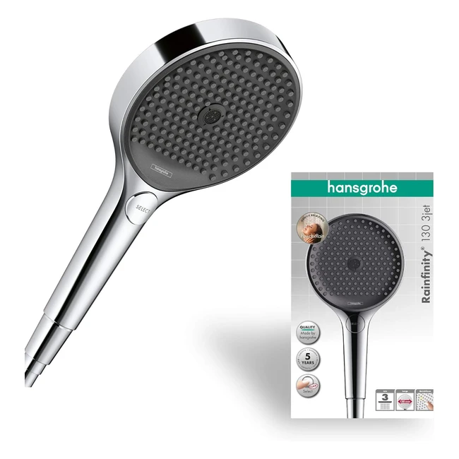 Ducha de mano Hansgrohe Rainfinity con 3 tipos de chorro - Cromo