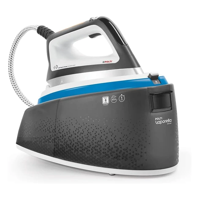 Centrale vapeur Polti Vaporella Instant VI5040 - Technologie brevetée Instant Steam - Pompe jusqu'à 8 bar - 4 programmes de repassage - Fonction Eco - Jet de vapeur