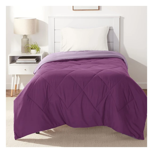 Plum Lightweight Microfiber Comforter Blanket - Amazon Basics - Twin/Twin XL - Soft & Cozy