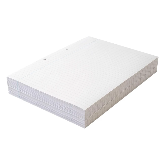 Summit A4 Loose Leaf Ream Paper - 8mm Ruled, Margin, Header, Footer, 2 Punched Holes - 500 Sheets, 1000 Pages - White