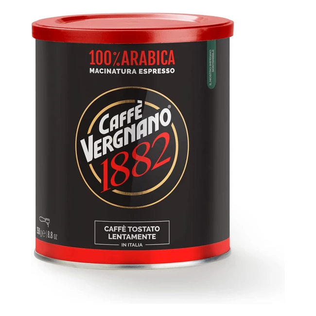 Caffè Vergnano 1882 Arabica Macinato Espresso 250g - Pregiate varietà di Arabica