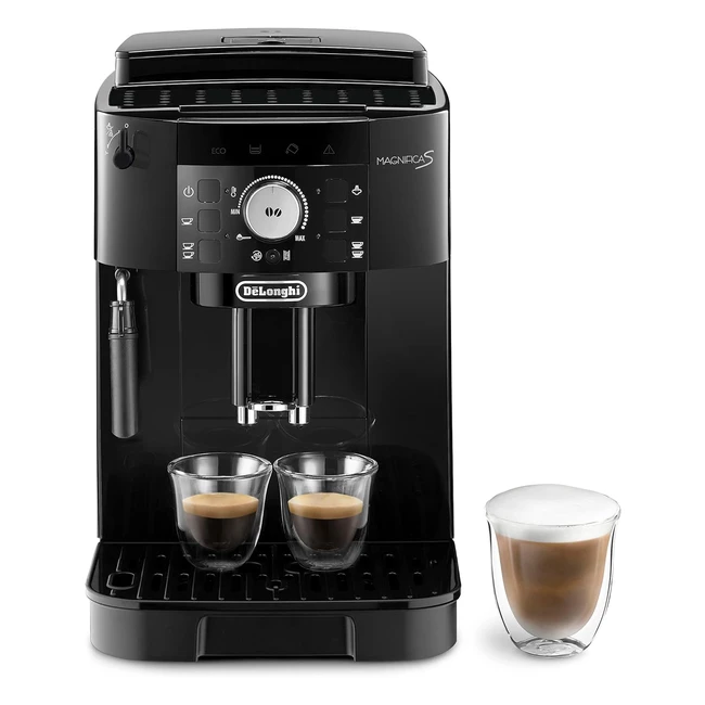 Machine à café automatique Delonghi Magnifica S ECAM11112B - Expresso du grain à la tasse avec buse à lait - 4 recettes - Contrôle SoftTouch - 1450W Noir