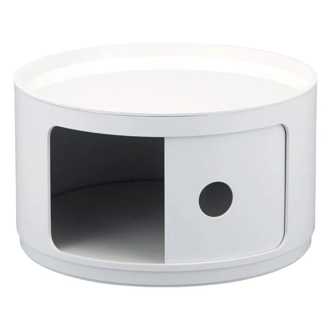 Kartell Componibili Conteneur 1 élément blanc base ronde - Design moderne et pratique