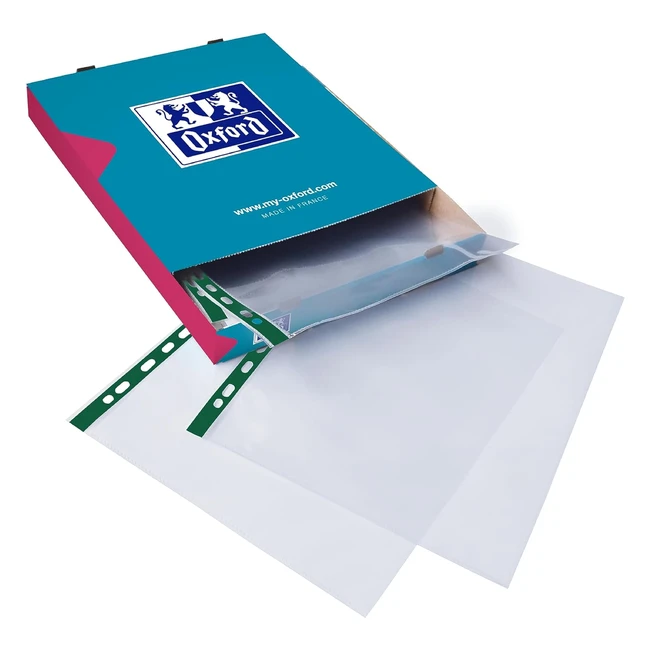 Premium Oxford A4 Punched Pockets - 100 Poly Pockets