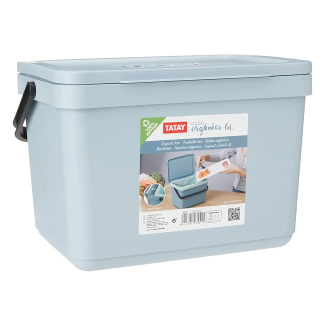 Poubelle organique Tatay 6L en polypropylène recyclé - Design pratique et moderne