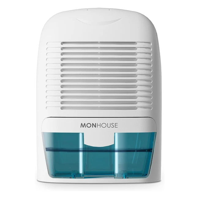 Monhouse Dehumidifier 1500ml - Compact & Quiet - Removes Moisture - White/Blue