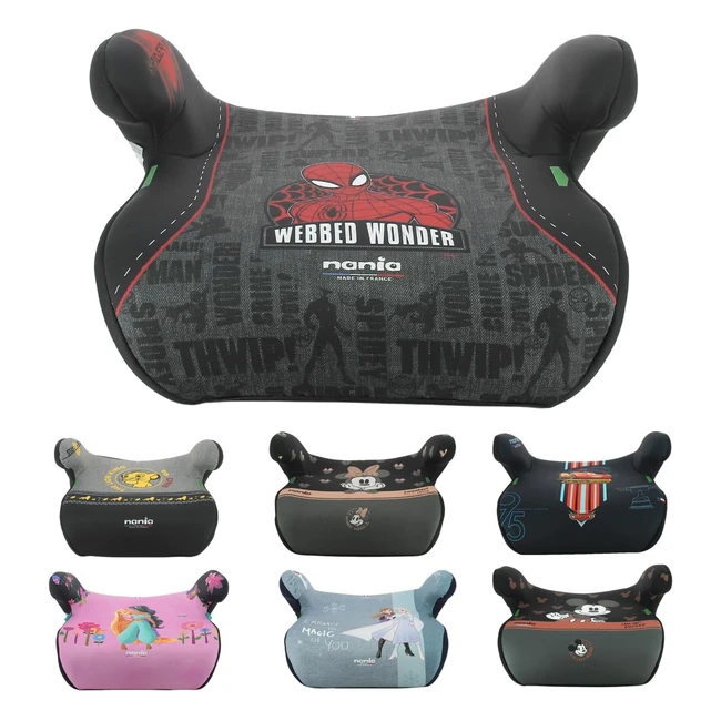 Rehausseur Isofix Alphix 126-150 cm R129 iSize - Enfant 8-12 ans - Fabrication française - Accoudoirs Spiderman
