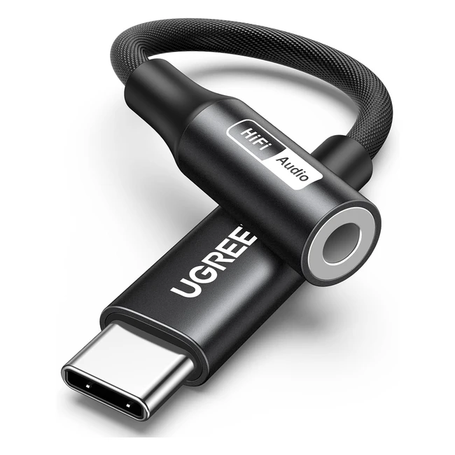UGreen USB C to 3.5mm Jack Adapter - Hi-Res DAC 32bit384kHz - iPhone 15 Pro Max, iPad Pro, Galaxy S23 Ultra - Stereo Audio