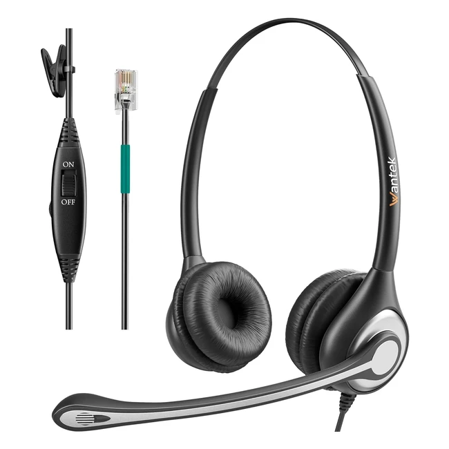 Cuffie Wantek Wired Telephone Aurnoto Dual con Microfono - Riduzione Rumore