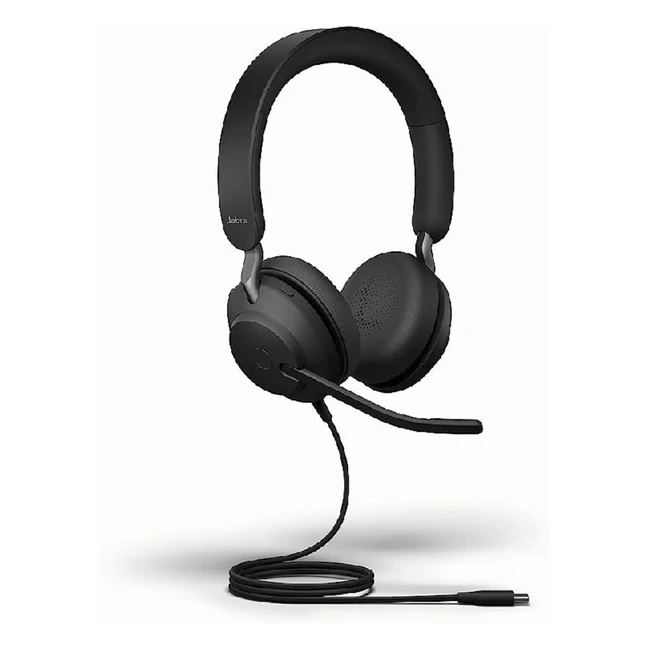 Jabra Evolve2 40 SE Wired Noise-Cancelling Stereo Headset | 3Mic Call Technology | USB-C Cable | Works with Zoom & Google Meet