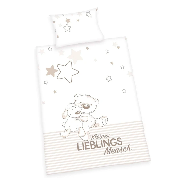 Herding Lieblingsmensch Bettwscheset Wendemotiv 40x60cm Kissenbezug 100x135