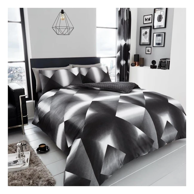 Luxurious Reversible Duvet Cover Set - GC Gaveno Cavailia - 3D Triangle - Double