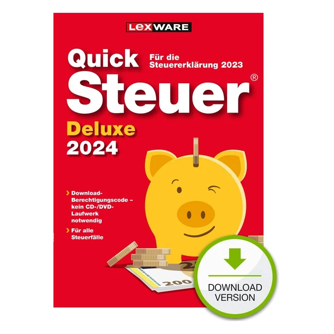 QuickSteuer Deluxe 2024 - Steuerjahr 2023 - PC Aktivierungscode per Email