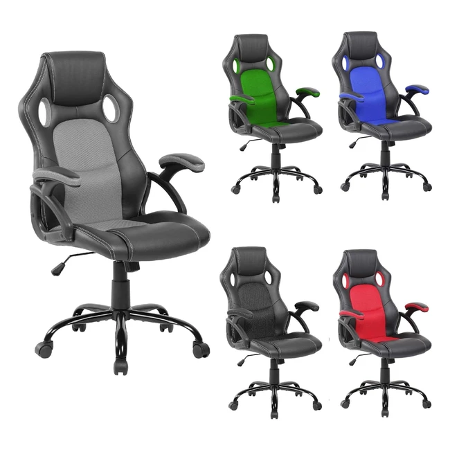 Silla Ergonómica Ajustable Rebecca Mobili - Negro/Gris - Cod. RE6210