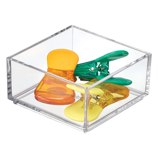 iDesign Portaposate Cassetto Separatore Cassetti Extra Compatte - Organizer Cucina Trasparente
