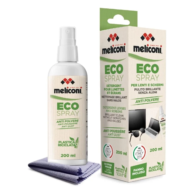 Limpiador Eco Spray Meliconi para Lentes y Pantallas - Blanco 200ml