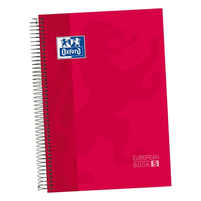 Cuaderno Oxford A4 Cuadrcula 5x5 - Tapa Dura - 120 Hojas - Color Rojo