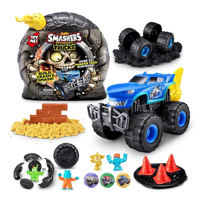 Smashers Monster Truck Surprise Zuru Shark Speedster Garçons 25 Surprises Collectionner