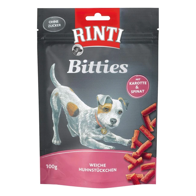 Snack per cani Rinti Bitties Pollo con Carota e Spinaci 12x100g - Senza Zucchero