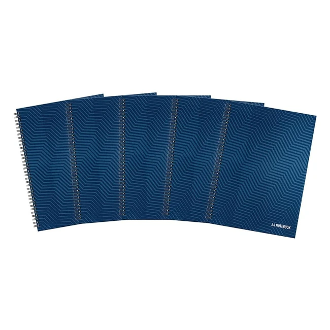 Summit A4 Hardback Wirebound Notebook Ruled 160 Page Pack of 5 - Durable & High-Quality