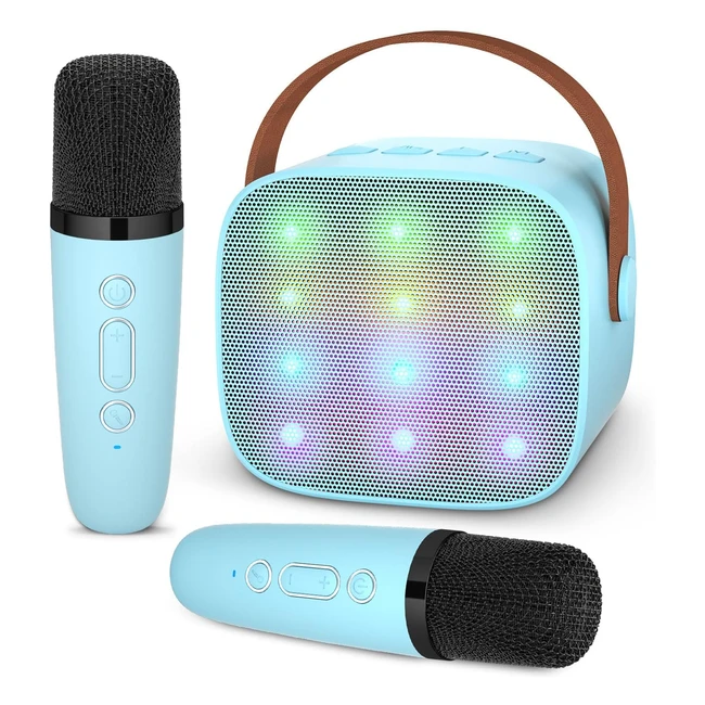 Karaoke Bluetooth Ankuka para Niños | Altavoz Portátil con Luces LED | Regalo Divertido | Cambio de Voz