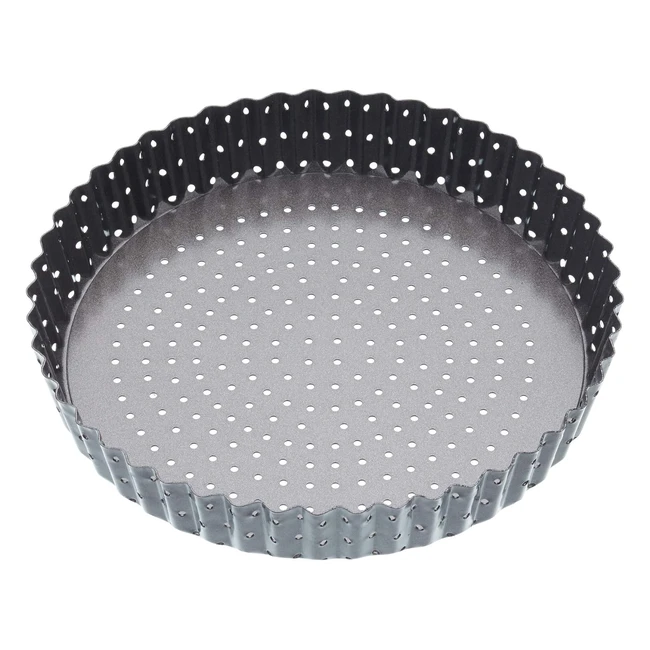 Masterclass KCMCCB39 Crusty Bake 20cm Quiche Tin - Non Stick, Perforated, Loose Bottom