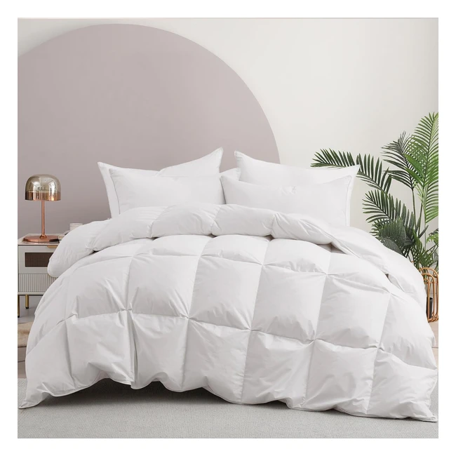 Couette Puredown 200x220cm 1 personne en duvet 4 saisons - Légère, fine et respirante