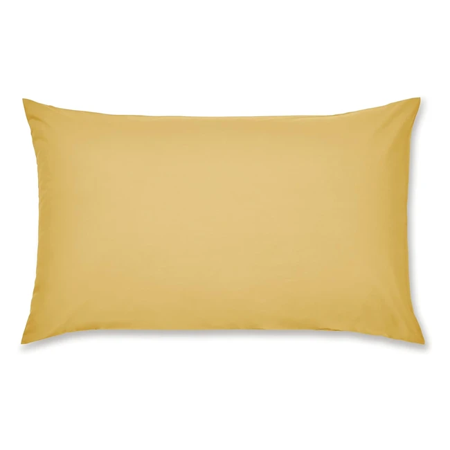 Catherine Lansfield Easy Iron Percale Standard Pillowcase Pair - Ochre Yellow | Soft & Durable | #BedroomEssentials