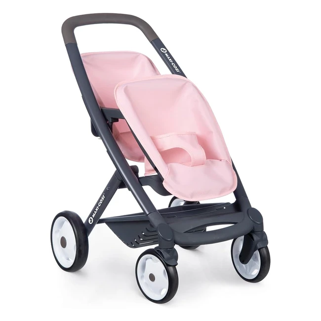 Sillita Gemelar Rosa Smoby para Muñecos hasta 42cm - Diseño Maxi Cosi - A partir de 3 años