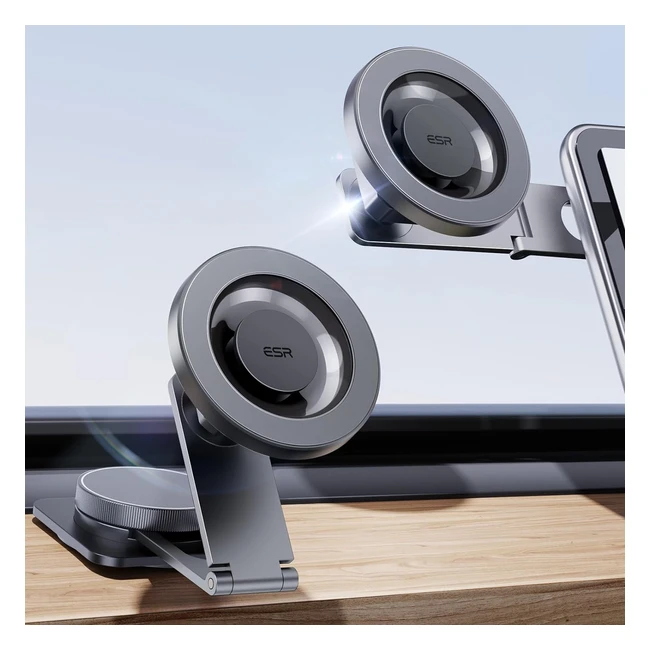 Soporte magnético para salpicadero ESR compatible con Magsafe para coche - iPhone 15141312 - Carga rápida - Gris metálico