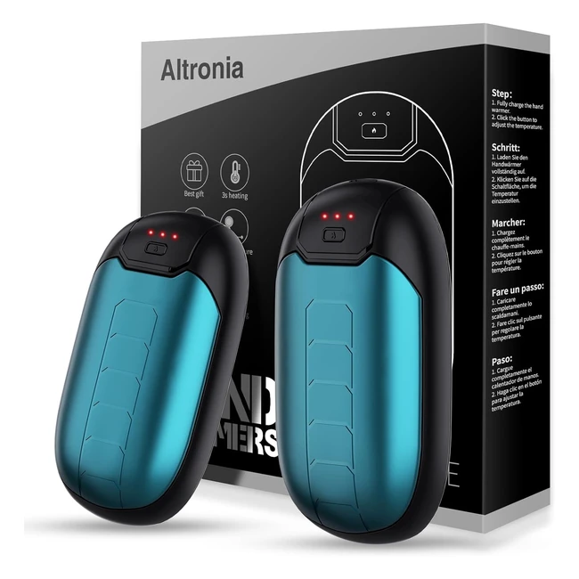 Hand Warmers 2-Pack - Rechargeable Magnetic Electric Handwarmer - 7 Hrs Warmth -