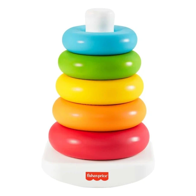 FisherPrice Rockastack Baby Toy - Classic RolyPoly Ring Stacking Toy - Made from Plantbased Materials - HPY92
