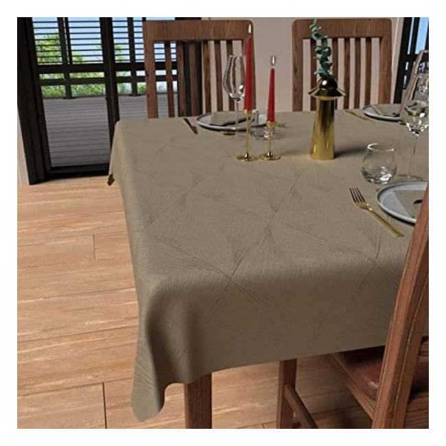 Nappe carrée antitaches 180x180 cm - Luxury Champagne Écru