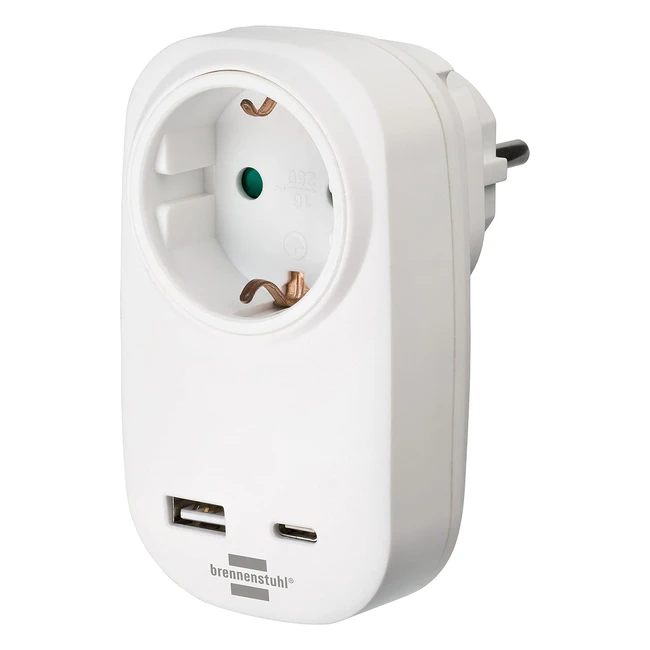 Adaptador Enchufe Power Delivery USB Tipo C y Toma de Carga USB A - Carga Rpid