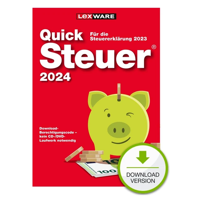 QuickSteuer 2024 - Steuerjahr 2023, PC Aktivierungscode per E-Mail
