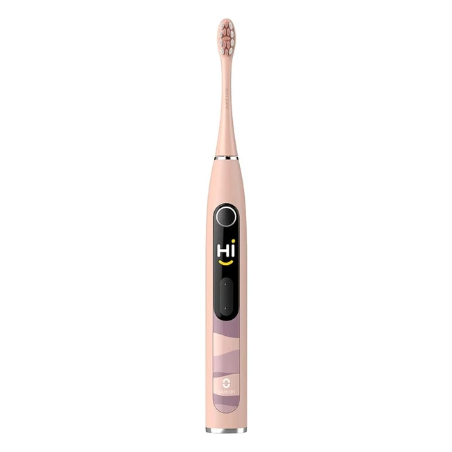 Cepillo de dientes eléctrico Oclean X10 - Pantalla táctil inteligente - 8000 movimientos por minuto - 5 modos - Soporte en pared - 60 días - IPX7 - Rosa