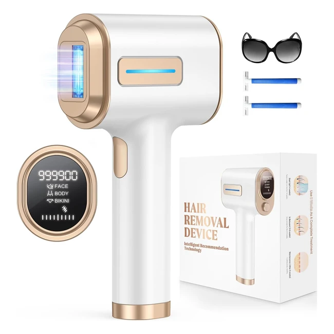 Épilateur à lumière pulsée Glattol 2023 IPL, épilation rapide, laser à onde lumineuse de 1200nm, 999900 flashs pour femme/homme, visage, corps, bikini, aisselles