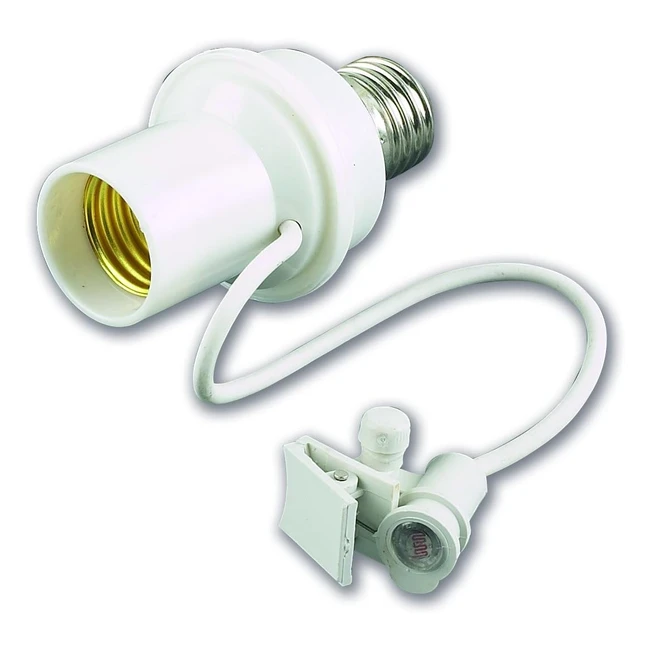 Adaptador E27 Fotoelctrico Electraline 58314 - Ajustable - Blanco