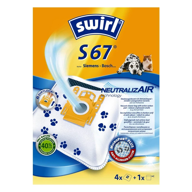 Sacchetti per aspirapolvere Bosch Swirl 202614 S 67 - Tessuto Micropor Plus