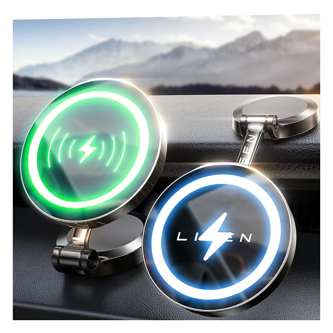 Support téléphone voiture Lisen 15W Magsafe - Chargeur induction intelligent pour iPhone 15/14/13/12 Pro Max