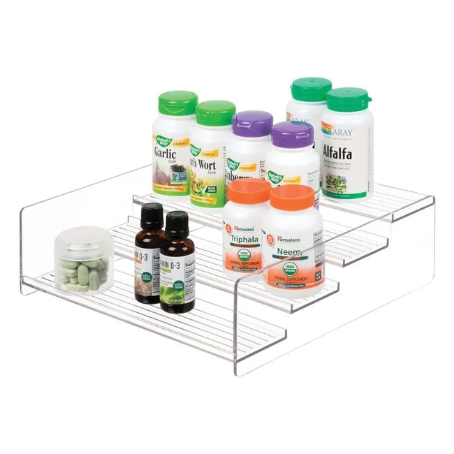 iDesign Organizer Cucina Grande - Scaffale Cucina 4 Ripiani Plastica - Porta Spe