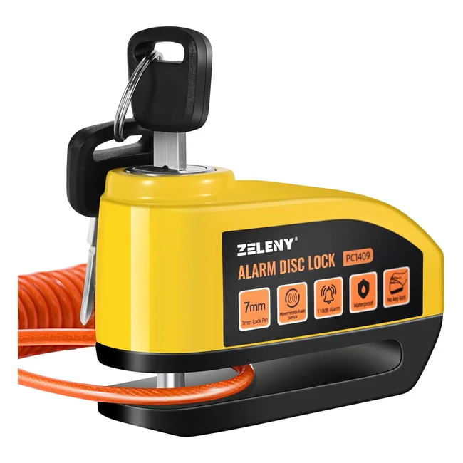 Bloccadisco Moto Zeleny Antifurto 110db Pin 7mm - Impermeabile