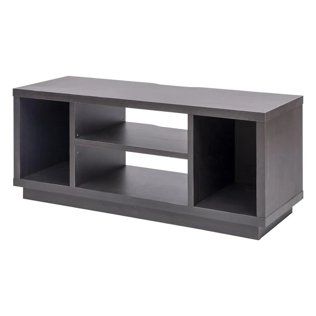 Iris Ohyama TV Stand for Screens up to 43 Inches - 4 Shelves - Adjustable Feet - Black Oak