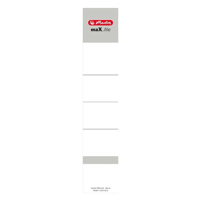 Herlitz 5966056 Etichetta 36x190mm Raccoglitore Anelli 5cm Autoadesiva 10pz Bianco