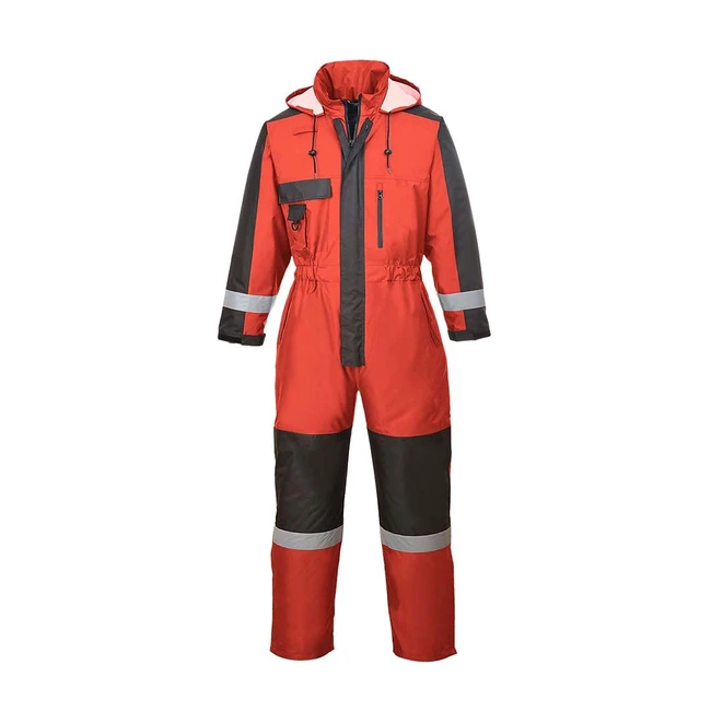 Portwest Winter Coverall XL Red S585RERXL - Stain Resistant, Double PU Coated