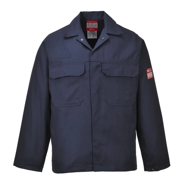 Portwest Biz2 Mens Flame Resistant Bizweld FR Work Jacket Navy XLarge