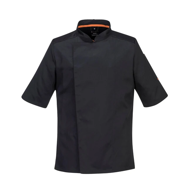 Portwest C738 Men's Mesh Air Professional Chefs Jacket - Black XXL
