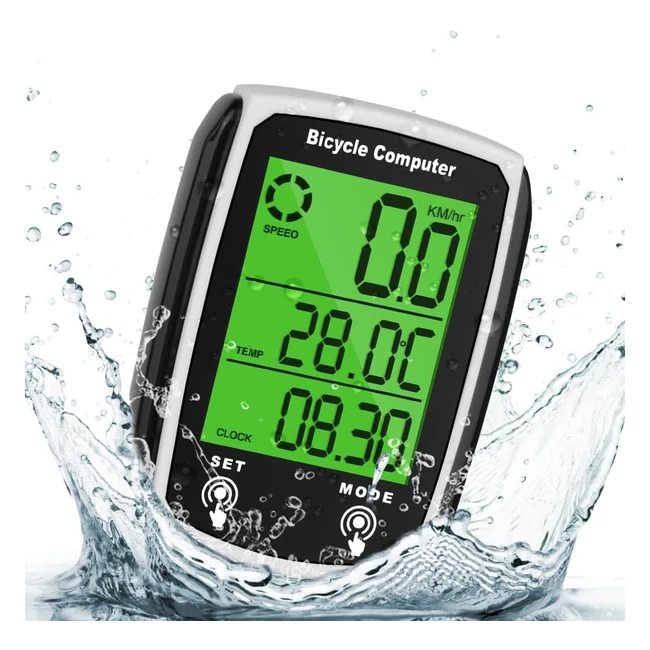 Cuentakilmetros Bicicleta URAQT - 19 Funciones - Impermeable - Pantalla LED Re