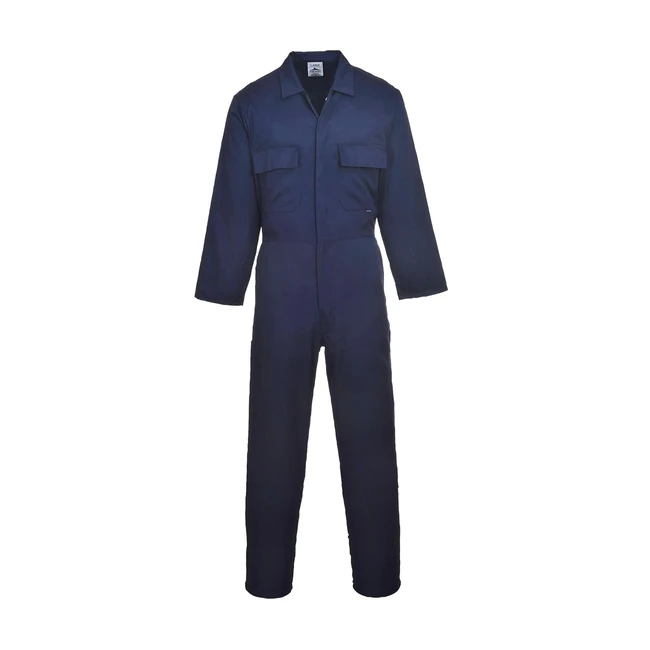 Portwest S999 Men's Euro Workwear Polycotton Coverall Boiler Suit Overalls Navy M - Lightweight and Comfortable