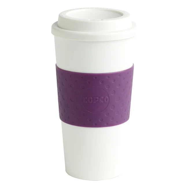 Copco Acadia Travel Mug 16oz Plum - Leak-Proof Design, Non-Slip Sleeve, Microwave & Dishwasher Safe